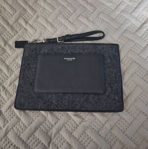 Coach Charcoal and Black Clutch